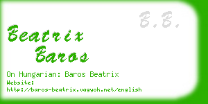 beatrix baros business card